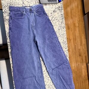 Hudson High-Rise Wide-Leg Jeans – Raw Hem – Vintage Wash Size 29